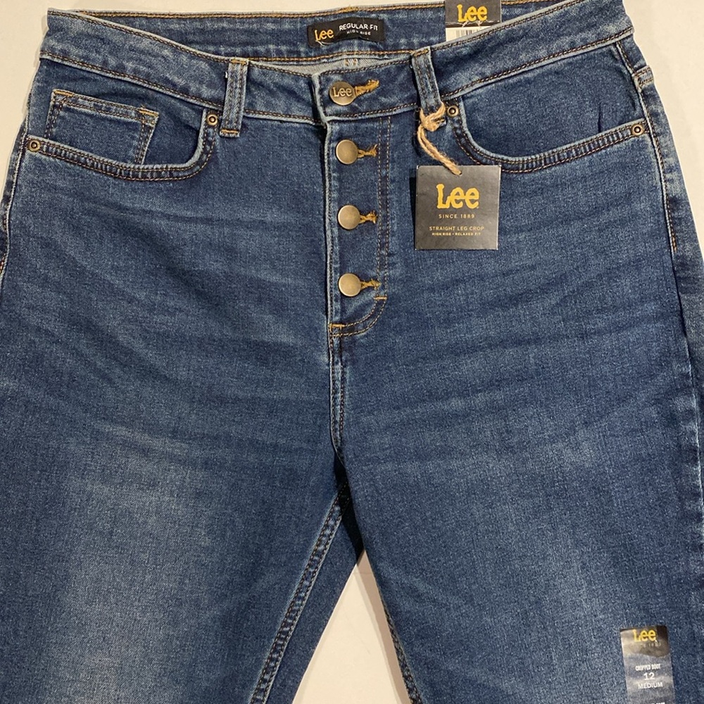 Lee SZ 12 High Rise Cropped Boot Cut Denim Jeans New D5 - Picture 2 of 15